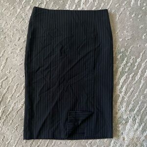 579 Black Pinstripe Pencil Skirt